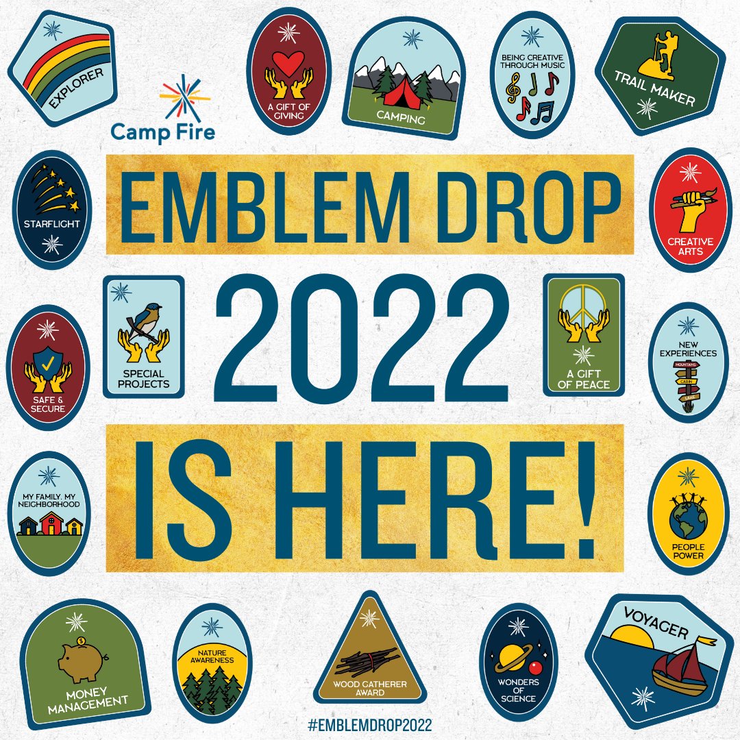 CampFireNHQ's tweet photo. Emblems will now be available in sticker form (in addition to patches), for any customizable display ideas our Camp Fire members can imagine! #emblemdrop2022

https://t.co/dJhH6rPFZg https://t.co/E7AX9DUP1e