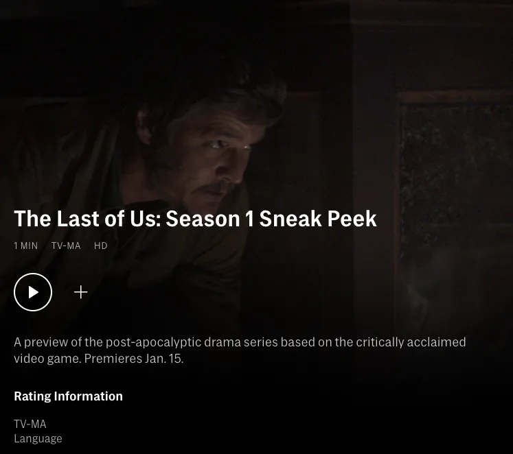 MAIS CEDO DO QUE ESPERÁVAMOS!

A página do teaser de #TheLastOfUs no app da <a href="/HBOMaxBR/">StreamMaxBr</a> dos EUA mostra 15/01/2023 como data da estréia da série.

Como a HBO ainda não declarou oficialmente o dia do lançamento, ficamos no aguardo da confirmação, mas 2023 tem tudo para começar bem!