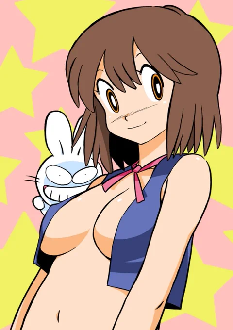 相当前に描いたけど気に入ってるモ子ちゃんとラビ君。 