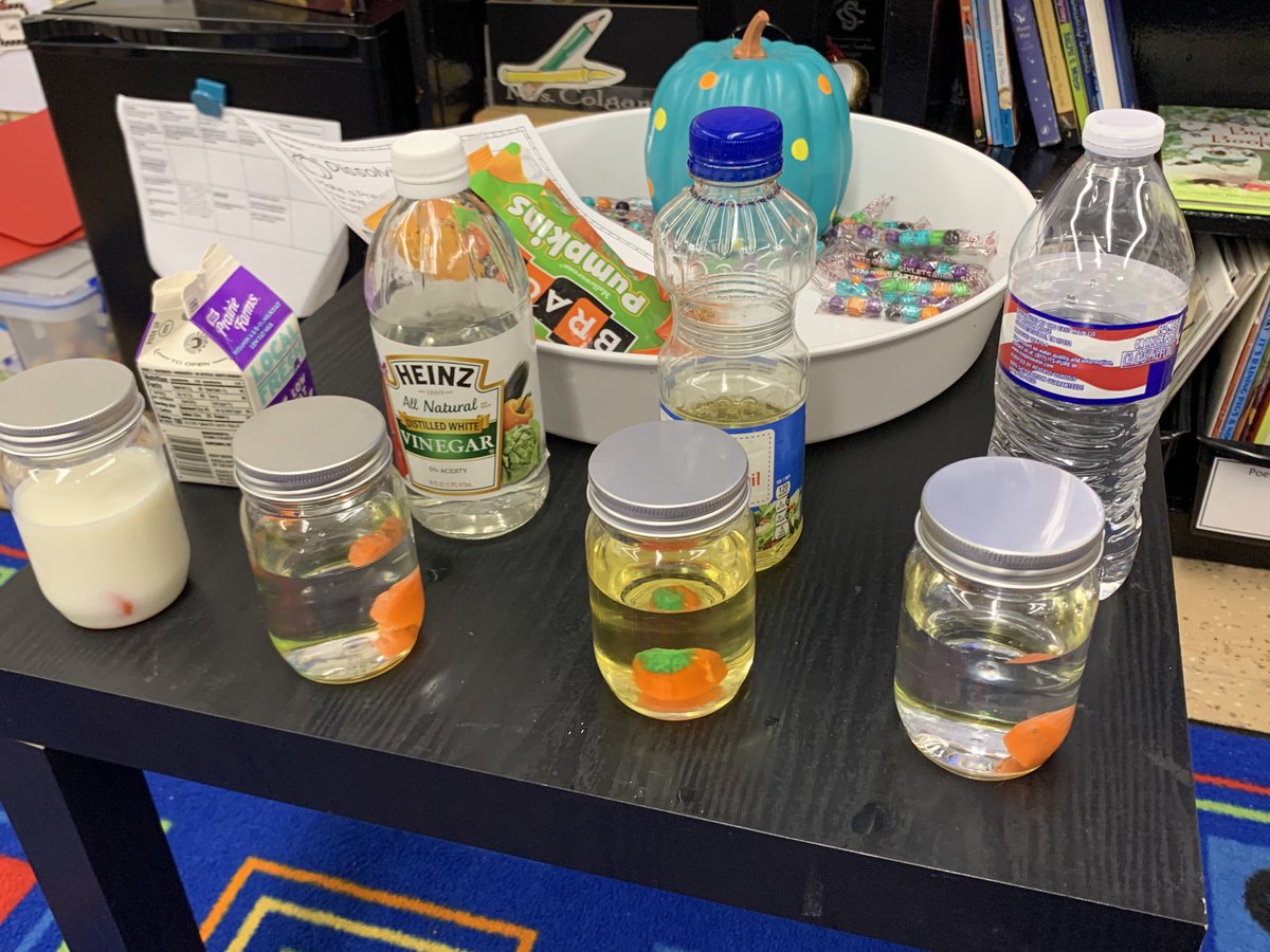 mrscolgansclass's tweet photo. Embracing the candy crash with some candy pumpkin science. #sceslearners #floatorsink #toomuchcandy #TwitterTuesday https://t.co/XpgdaDeIqC