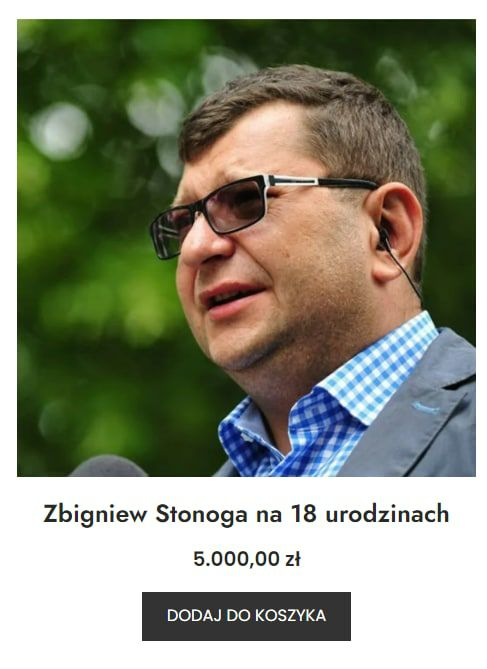 donald_PL_'s tweet photo. Ciekawostka: można sobie wynająć Zbigniewa Stonogę na osiemnastkę. https://t.co/mOJ2c2LU5M