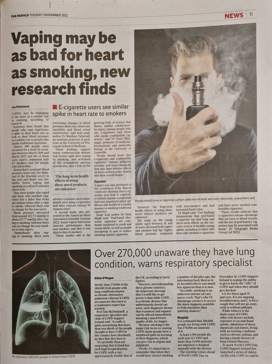 A fantastic article in The Herald @HeraldNewsdesk. Do you know the ABC of COPD?