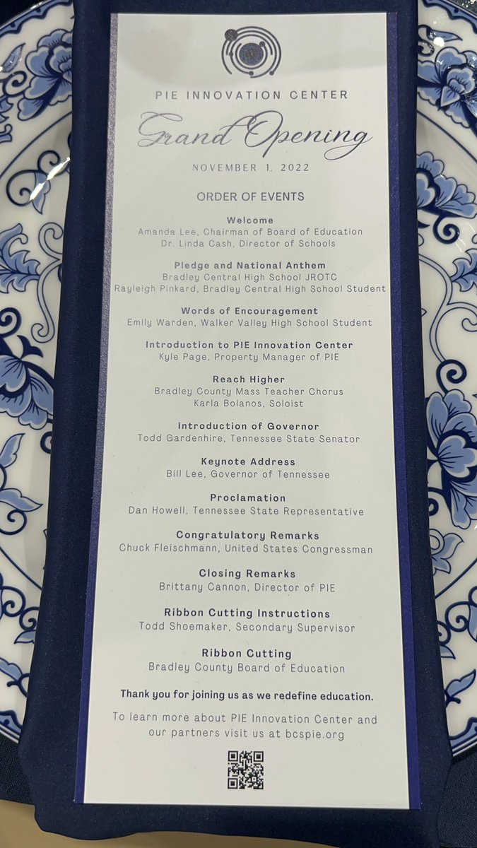 Today is a very exciting day for our community and the future of the education of students. The <a href="/PIE_Center_BCS/">PIE Center</a> grand opening with keynote speaker <a href="/BillLeeTN/">Bill Lee</a> is happening now.