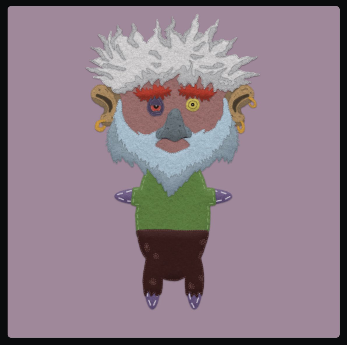 S/O to <a href="/nick_marbles/">nickmarbles</a> | <a href="/FeltFellas/">Felt Fellas / 29 Fellas Left to Mint</a> - my 1:1 OG number 23- Gramps “felt” Gnome #tweak #gramps leadwithlove.Eth 🙏🏽💜🪴👴🏽 #lfgrow