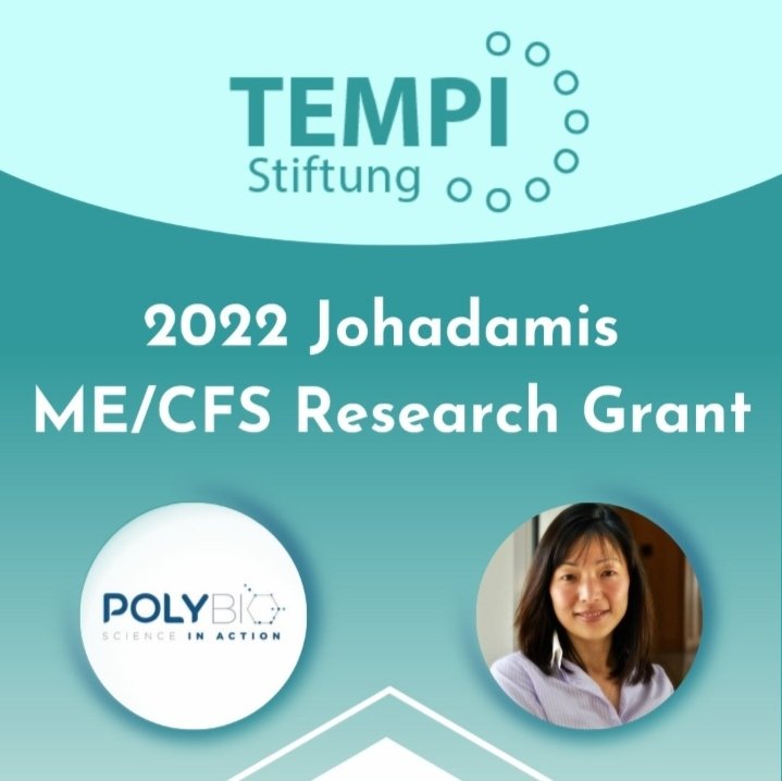 🚨We are happy to announce the recipient of the 2022 'Johadamis #MECFS Research Grant.' Prof. Akiko Iwasaki @VirusesImmunity , in collaboration with @polybioRF , will screen blood + cerebrospinal fluid of a well-defined Myalgic Encephalomyelitis/Chronic Fatigue Syndrome cohort.