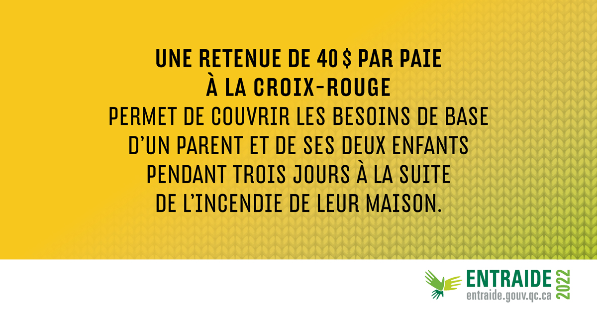 Qu’il s’agisse de votre première participation, ou que vous donniez régulièrement, je vous invite à vous joindre à moi cette année en contribuant à la campagne d'Entraide. Il n’est pas trop tard! C’est simple et rapide de faire votre don en ligne. bit.ly/3S5dwki