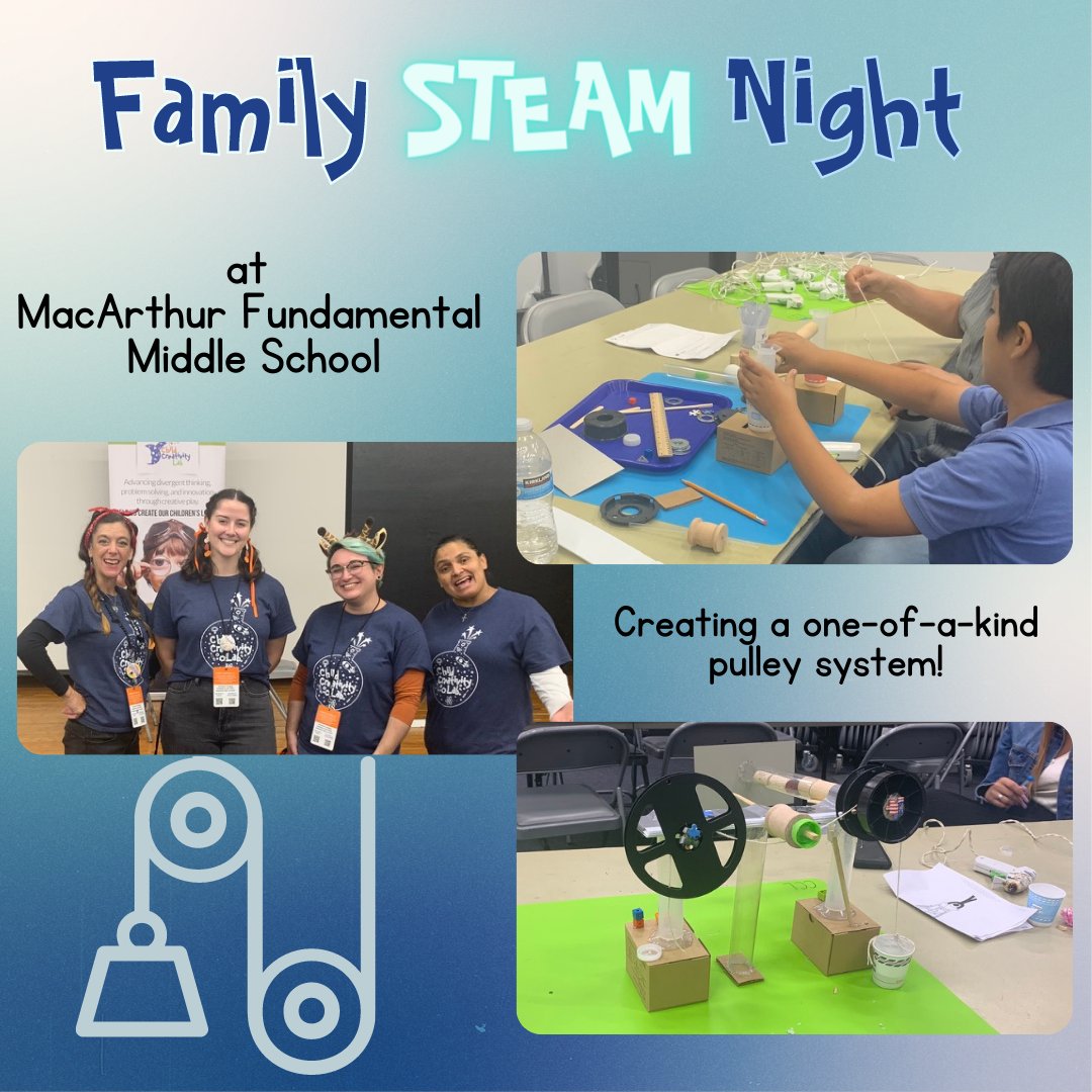 childcreativity's tweet image. 🌠Family STEAM Night at MacArthur Fundamental! Thank you for having us &amp;amp; thanks for bringing the fun! Are you interested in having a Family STEAM Night for your school? Email us so we can make it happen. #familySTEAMnight #STEAMforkids #creativity #stemeducation #ptaideas