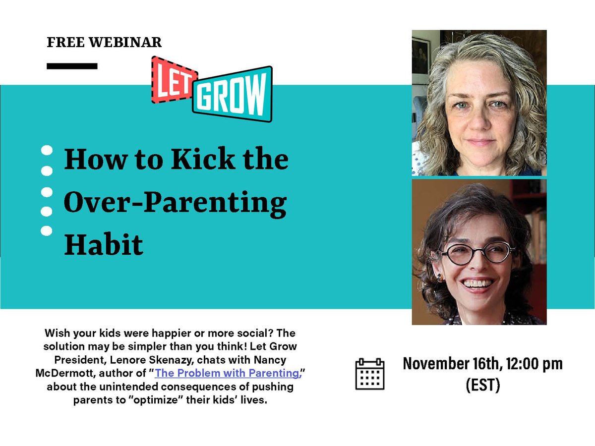 Wish your kids were happier or more social? The solution may be simpler than you think! Join our free webinar November 16, 12:00PM EST to learn how to kick the over-parenting habit! Register at bit.ly/nmcdermott