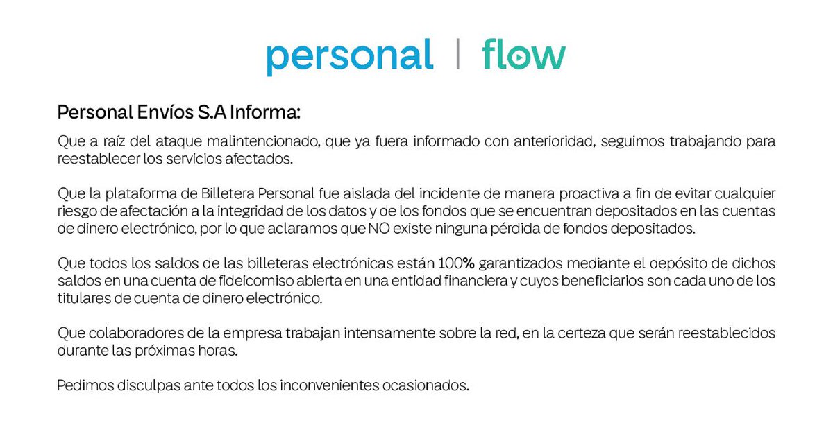 personalpy's tweet photo. ⚠️ Personal Envíos S.A Informa ⚠️ https://t.co/NV3vAhoDcy