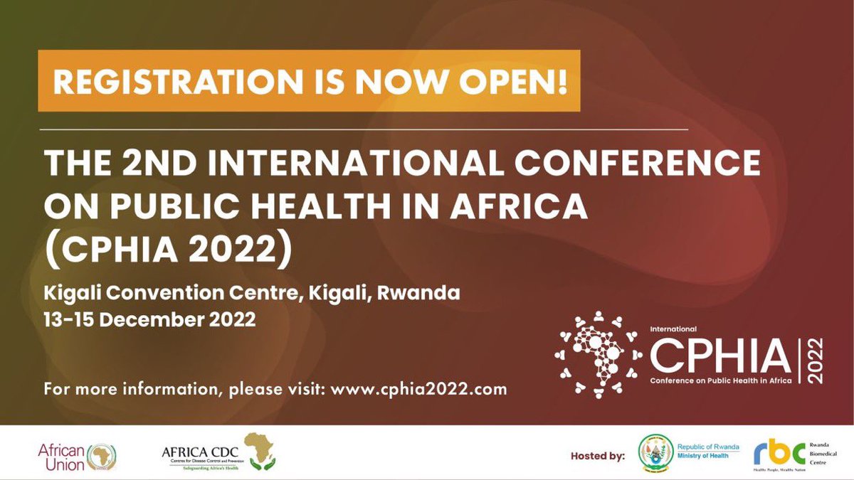 Registration for Africa's leading public health conference is now open! #CPHIA2022 will provide a unique platform for researchers, policymakers, and stakeholders to usher in a new era of scientific collaboration and innovation in Africa. Register today: lnkd.in/egXjr2if