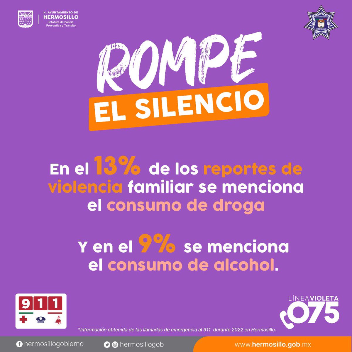 Policia_HMO's tweet photo. ¡La violencia no es normal!🙅🏼‍♀️

Si eres o conoces a una mujer víctima de violencia, rompe el silencio y comunícate al
☎️ 911 Emergencias 
📞075 Línea Violeta https://t.co/5NKgtcHqLY