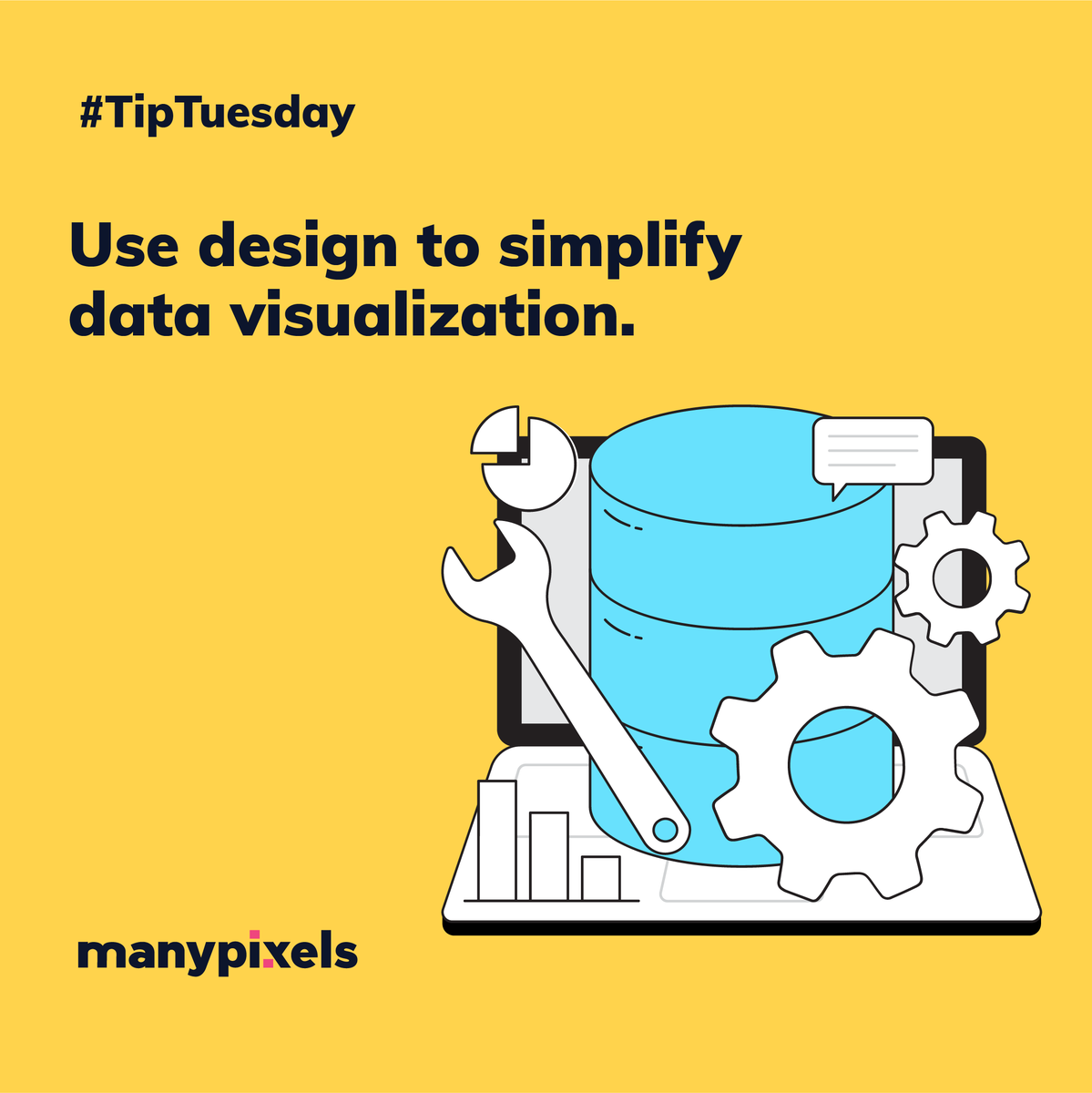 manypixelsco's tweet photo. Data can be design too! When presenting your business data, use design to guide your viewer’s eye to the information without feeling overwhelmed. #tiptuesday #graphicdesign #designtips https://t.co/zunlXgn9hP