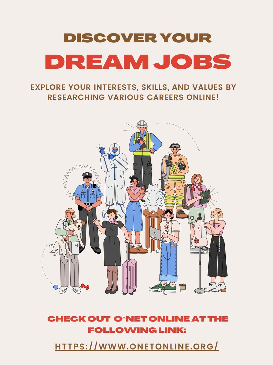 It's #TipTuesday! We always encourage students to learn about various career fields &amp; one great resource for students is O*Net Online. You can research careers based on your interests, skills, &amp; values! This is a great resource for 9th-12th graders!