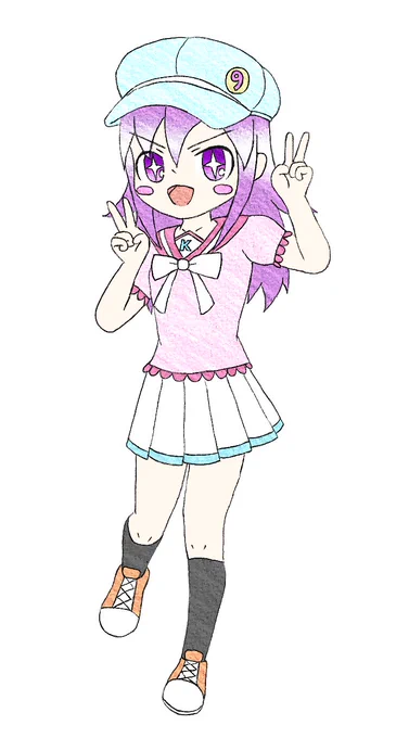 きゅーばんちゃん1周年ごとにデザインが少しずつ変わっているのである!#創作女児小学生ズ 
