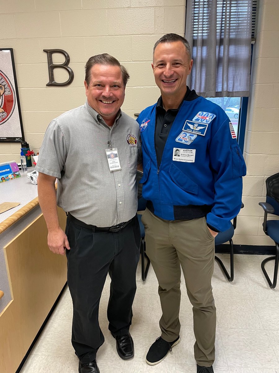 Former Bobcat and Astronaut visits @NISDBraunStat We are thrilled and proud to call him ours! Thank You @AstroDrewMorgan Please come back anytime!🚀@NISD