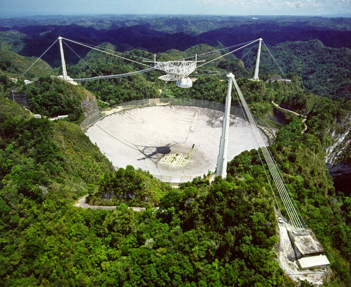 Remembering the rich history of the Arecibo Observatory which began operating #OTD in 1963. 😭 Home to the world's largest single-aperture telescope for over 53 years, Arecibo was responsible for decades of major discoveries including the 1st exoplanet: naic.edu/ao/legacy-disc…