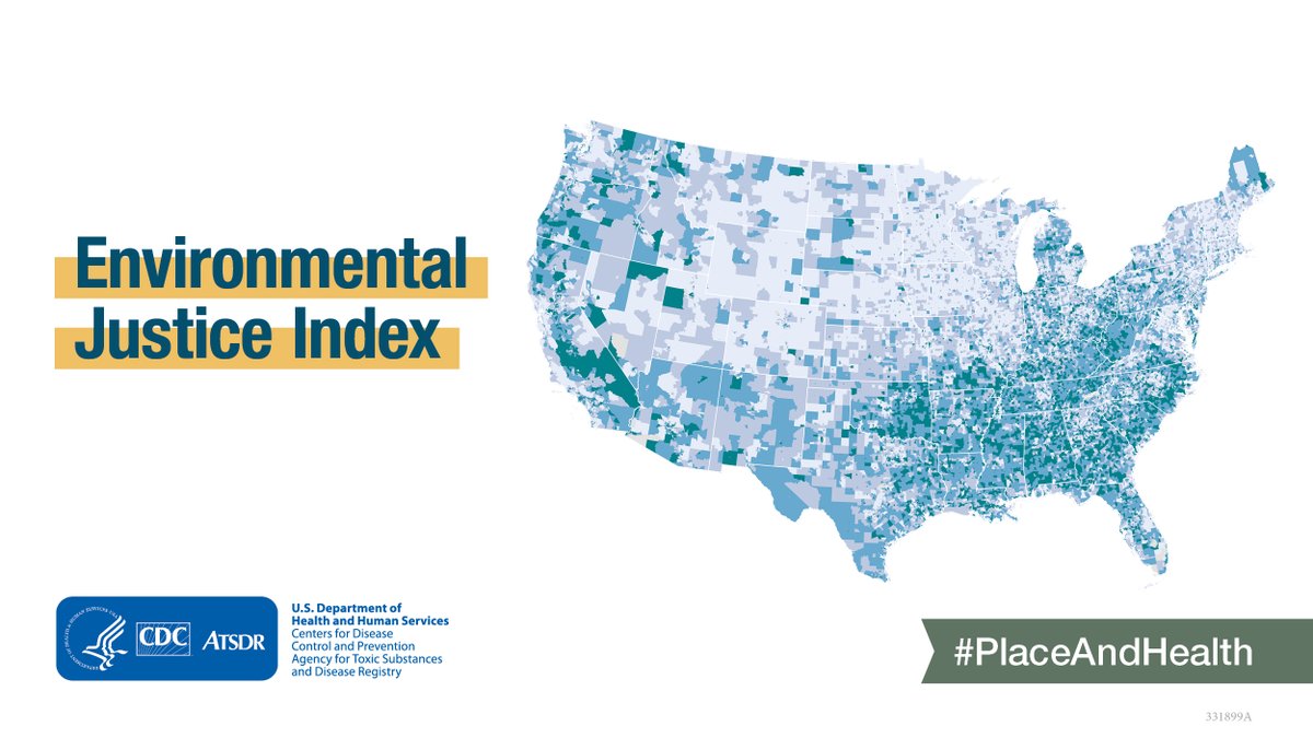 Public health officials, scientists, & researchers can use the Environmental Justice Index (EJI) to identify and map areas at risk for health impacts from environmental burden. CDC and @HHSgov will host a webinar on the EJI on Nov 2 at 2 pm ET. Register: bit.ly/3yUUzK9