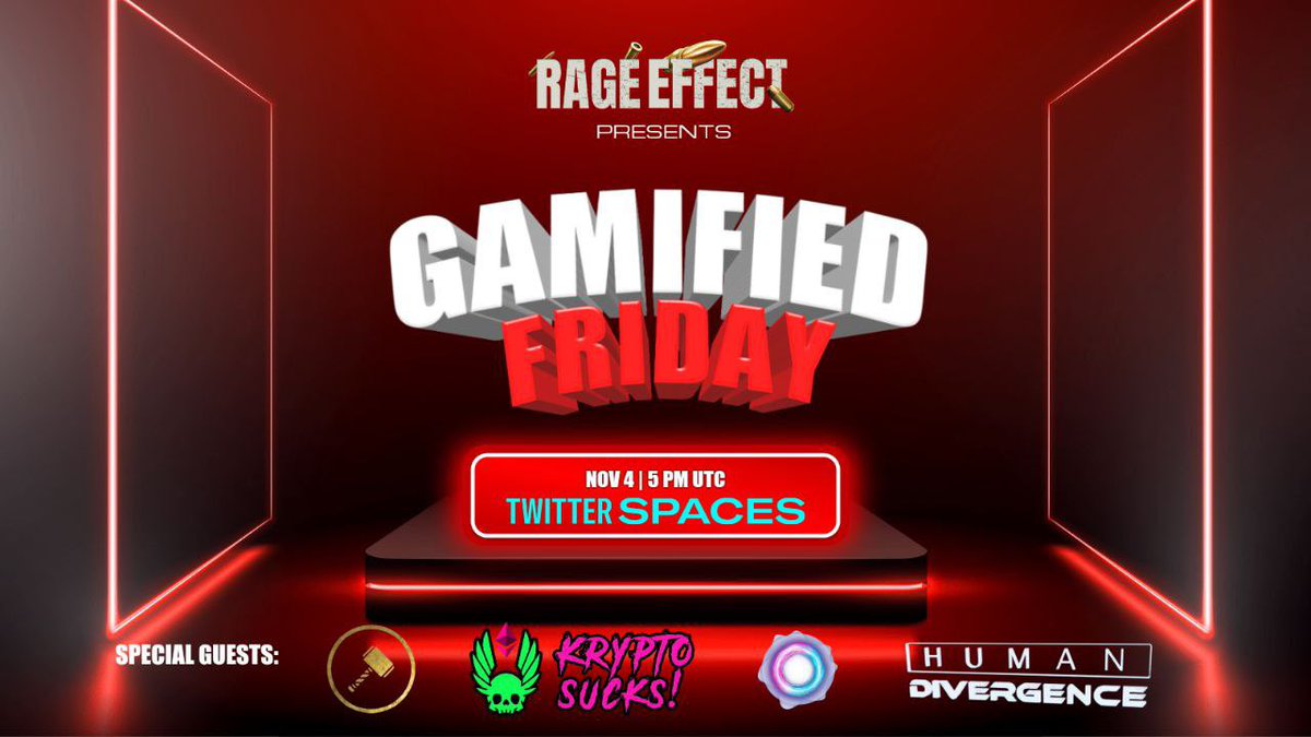 RageEffect_'s tweet image. This week's most exciting surprise is brought to you by Rage Effect 💥

Join us for GAMIFIED FRIDAY on 4 NOV at 5 PM UTC ⚡️

We have so much planned for you, click here ⬇️

tinyurl.com/26rtp6ku

Our guests 👇

@HumanDivergence
@thalondao
@_ThorFinancial
@wndgame

#Solana #NFTs