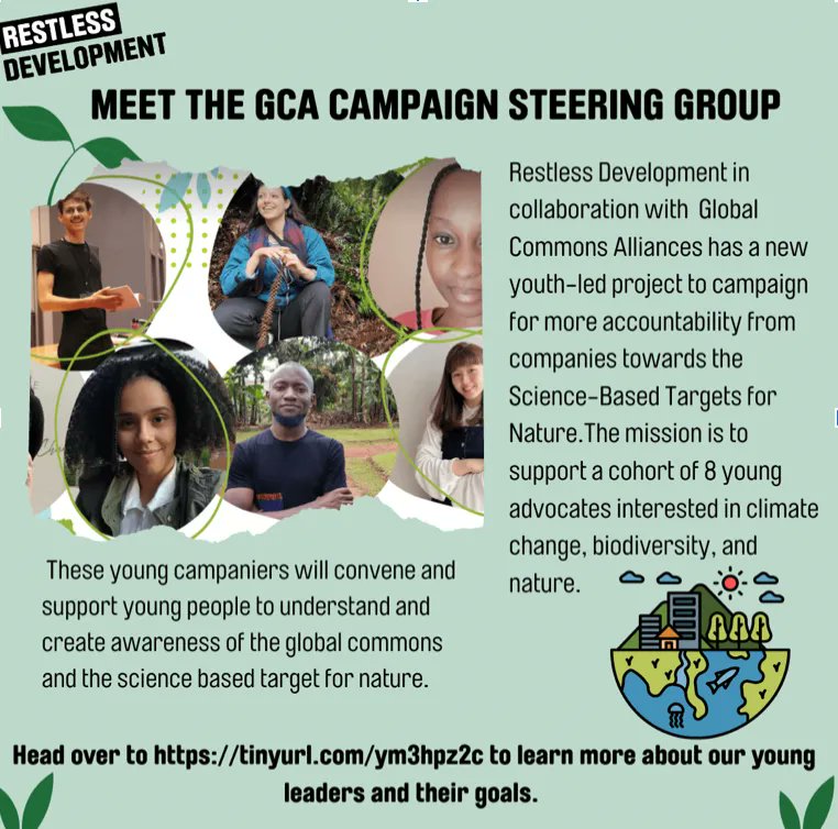 Restless Development in collaboration with Global Commons Alliances is pushing out a campaign focused on young people as leaders of science and nature awareness. Head over to the https:// buff.ly/3h2pLkE above to read more.