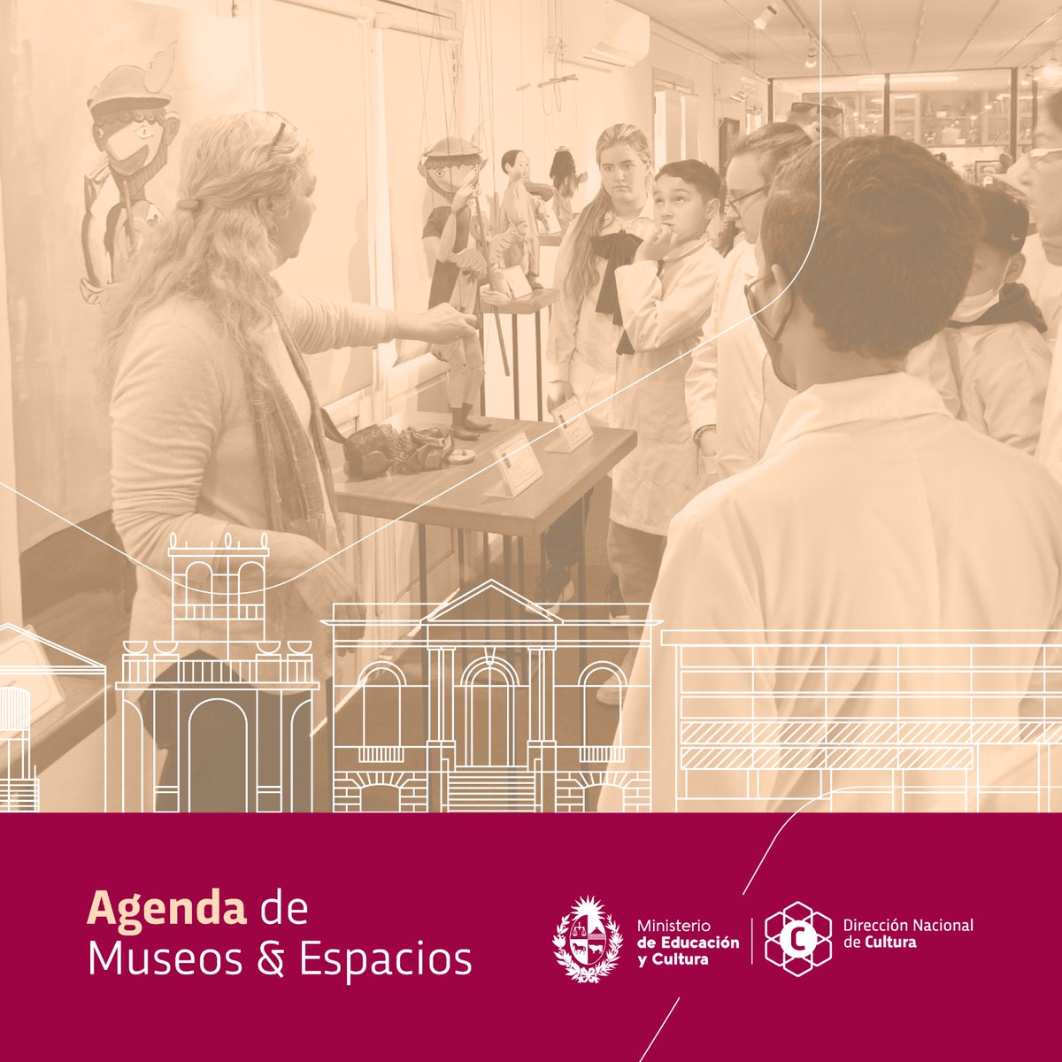 Les compartimos la agenda semanal de nuestros museos y espacios.

Más información en gub.uy/cultura