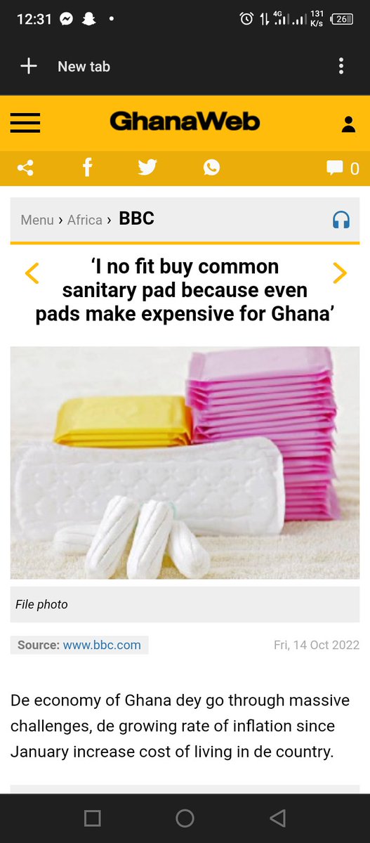 It's no joke getting over GH¢20 to purchase a sanitary towel oo my people. How is the deprived girl child going to cope?

#endperiodpovertynow!

@YAMghana