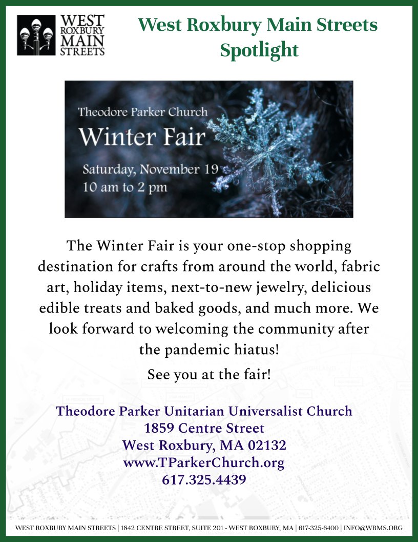 West Roxbury Main Streets (WRMS) tweet media