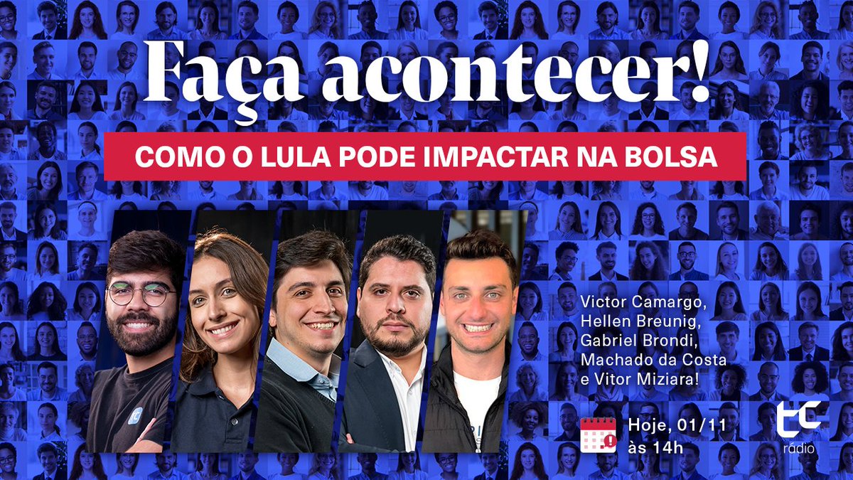 gbrondi's tweet photo. No Faça Acontecer de hoje, iremos receber o Gustavo Machado da Costa e o Vitor Miziara, CNPI-T para falarmos sobre como o presidente eleito, Luiz Inácio Lula da Silva, pode impactar a bolsa brasileira.

Para assistir, acesse a TC Rádio às 14h! Vem acompanhar. 

#tcradio https://t.co/gI8ZTcC03r