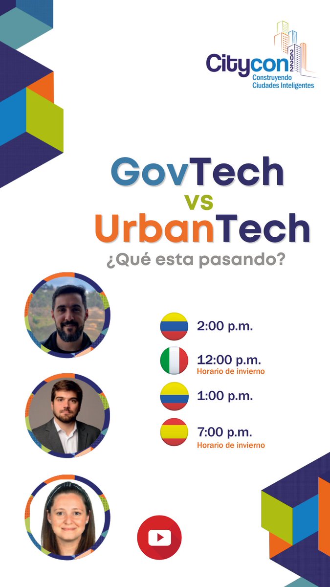 Hoy incia la #CityCon2022: Construyendo ciudades inteligentes.

Hoy <a href="/jjpocaterra/">Juan J. Pocaterra M.</a> y <a href="/marcelofacchina/">Marcelo Facchina</a>  hablarán sobre Govtech vs UrbanTech, ¿Qué está pasando?

También tendremos un "Taller de innovación pública" junto a Felicítas de Zavália.

Registrate: bit.ly/3FIt7Dk