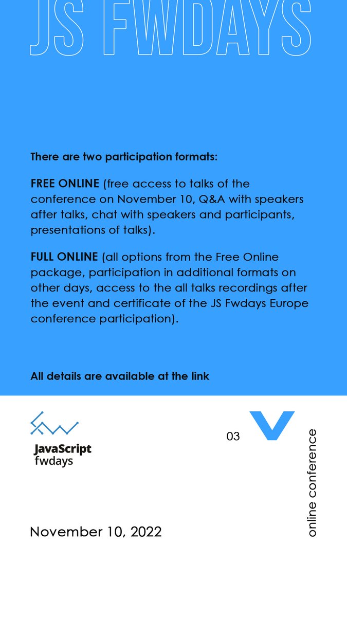 We are happy to announce that our partners <a href="/fwdays/">Fwdays 🇺🇦</a>  are launching an online conference JS Fwdays Europe on November 10th.