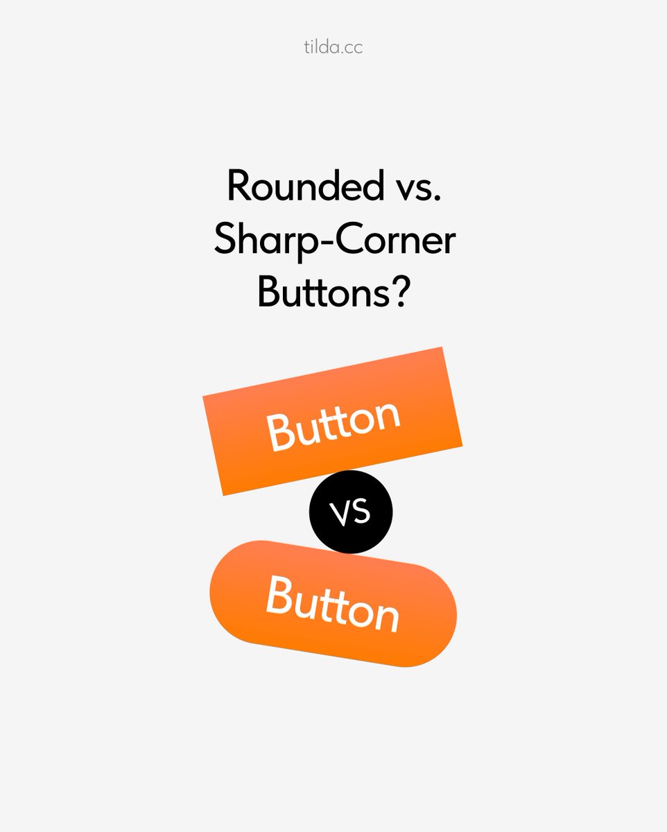 TildaPublishing's tweet photo. What button style you use more often for your designs: Rounded or sharp corners? Share in the comments! Let's see which style rocks 🌟

#ui #ux #design #webdesign #uiuxdesign #nocode #tildaglobal #designtips #designstyles #roundedstyle #sharpstyle #webbuttons #designchallenge https://t.co/gXo4sv0ug7