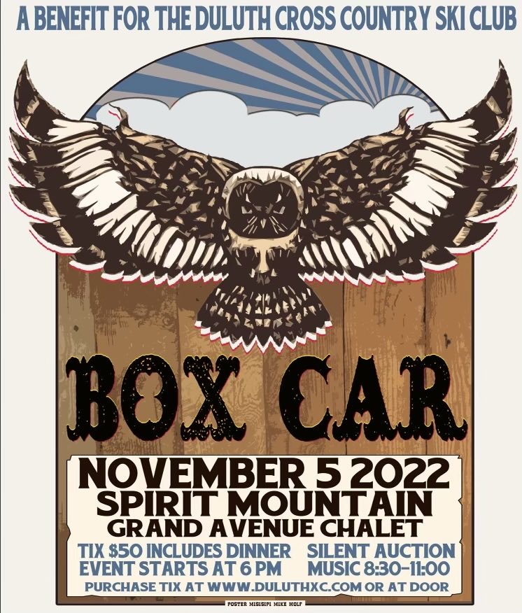 Come on out to ⁦<a href="/spiritmtduluth/">Spirit Mountain</a>⁩ and help support ⁦<a href="/DuluthXCSkiClub/">Duluth XC Ski Club</a>⁩ this Saturday! Festivities start at 6p and music at 8:30p. It’s gonna be a stompin’ good time 💥