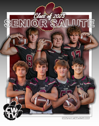 TvCashion's tweet photo. SENIOR SALUTE: 2022/23 FOOTBALL
Jackson Vandruff
Camden Maroney
Kai Gilbert
Seth Gilbert
Max Brown
Preston Cotter
Jake Branson
Join us on CWTV as we will be bringing you Senior Night this Thursday starting 6:30 pm.
https://t.co/llz0ZTIbO9
@cashionfootball #shuttertailstudios https://t.co/h7nQS3qATZ
