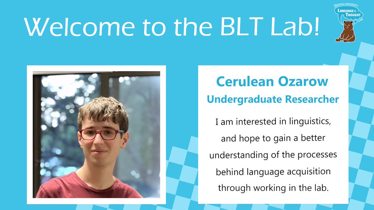 bltlab's tweet photo. Meet Cerulean ('25) from Brooklyn, New York!  In his free time, he enjoys reading, writing, listening to and making music, and reading an overabundance of Wikipedia articles. #BrownU #researchers #bltlab https://t.co/6KLeRU64wJ