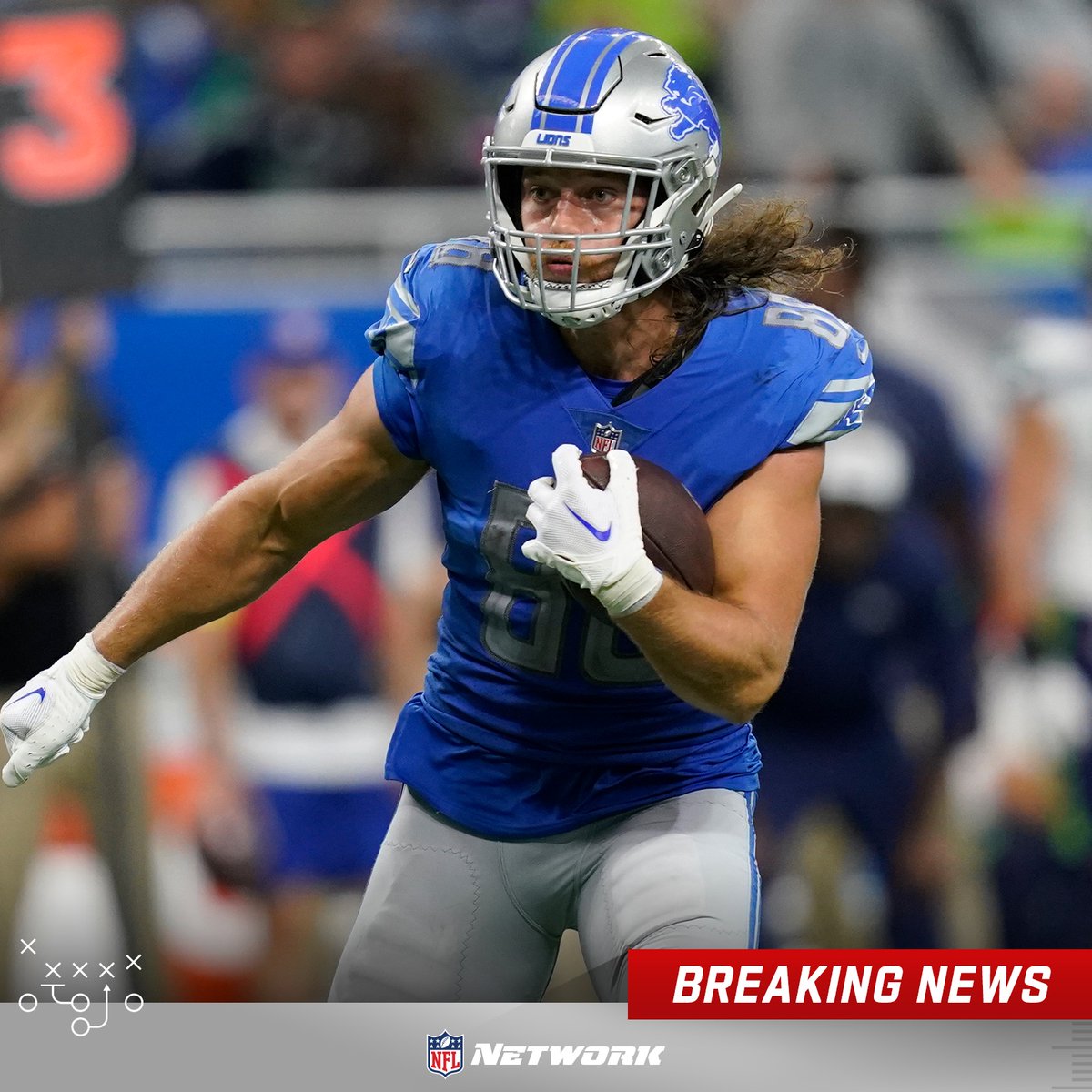TomPelissero's tweet photo. Trade! The #Lions are sending TE T.J. Hockenson to the #Vikings, sources tell me and @RapSheet. 

Minnesota sends a 2023 second-round pick and 2024 third-round pick to Detroit for Hockenson, a 2023 fourth-round pick and a 2024 conditional fourth-round pick. https://t.co/9P0ZjbS64g
