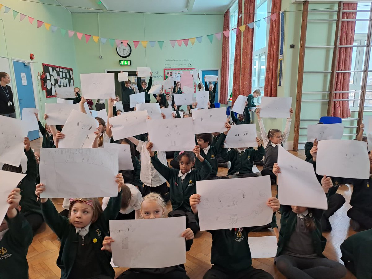 OUPPrimary's tweet photo. We had a great day in #Brighton with @hoonbutton at St Joseph’s Catholic Primary School at stop two of the #RaiseAReader school tour. Thanks for all of your brilliant questions for Leigh and amazing Space Monkey drawings. And special thanks to Y6 Mark who was a total tech whizz! https://t.co/d1LnWCfcLk