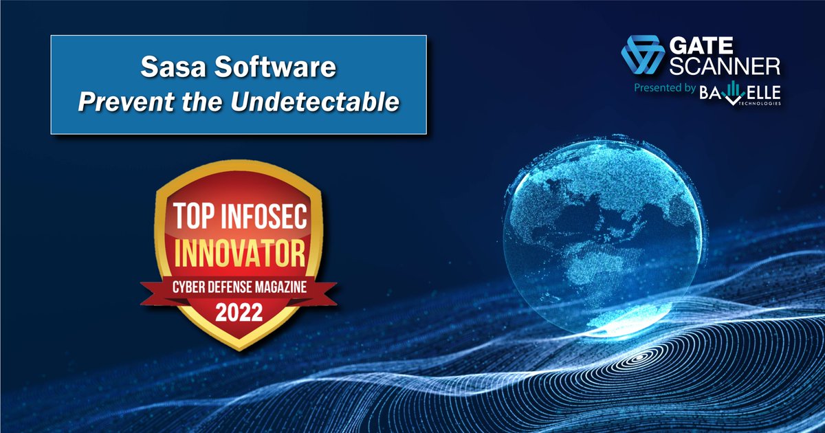 bavelle's tweet photo. #GateScanner by @Sasa_Software was named a winner in the Top #InfoSec Innovator Awards for 2022 by Cyber Defense Magazine! Read more: https://t.co/VwmORObB3Z
Discover the full capabilities of #CDR for preventing undetectable malware: https://t.co/fv0opKjevW
#cybersecurity https://t.co/aiYEGSTaaq