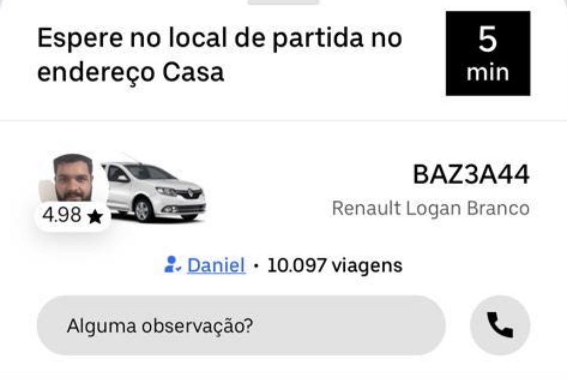 Crislspa's tweet photo. Ta vendo esse cara!? Boa avaliação, mas…
Aguardamos 5 min o motorista @Uber_Brasil chegar,ele chegou,avisou,eu avisei que estava saindo,saímos imediatamente da portaria e qdo ele viu 1 mulher e 2 crianças arrancou com o carro e deixou a gente DEBAIXO DE CHUVA!  ABSURDO!Péssimo! https://t.co/yz0WEcUW1K