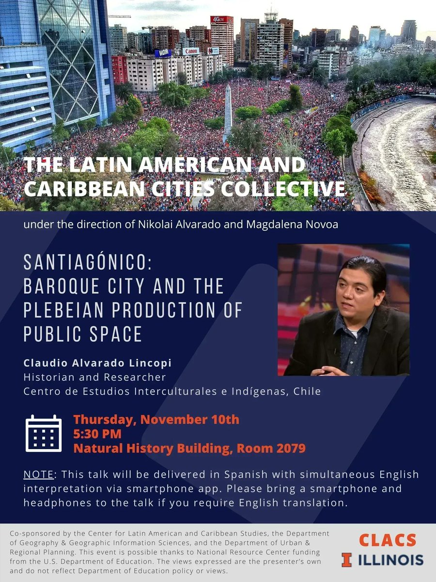 Nikolai Alvarado (@nikolaiaaa) on Twitter photo Next week, the LAC Cities Collective at <a href="/UofIllinois/">University of Illinois</a> will host <a href="/incheclaudio/">Claudio Alvarado Lincopi</a> from the Center for Intercultural and Indigenous Studies in Chile: A step towards engaging the multiple indigenous urbanisms in our continent and Claudio is a leading voice in this field. @magdanovoae Next week, the LAC Cities Collective at <a href="/UofIllinois/">University of Illinois</a> will host <a href="/incheclaudio/">Claudio Alvarado Lincopi</a> from the Center for Intercultural and Indigenous Studies in Chile: A step towards engaging the multiple indigenous urbanisms in our continent and Claudio is a leading voice in this field. @magdanovoae