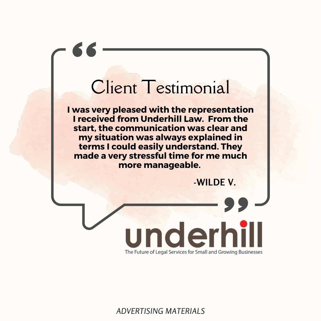 UnderhillLawPC's tweet photo. We appreciate the warm review. We understand that uncertain legal matters are not only stressful, but scary as well! Partner with us as your preferred legal team, and we will help you tackle legal obstacles before they occur. https://t.co/84Uv1qyGYJ