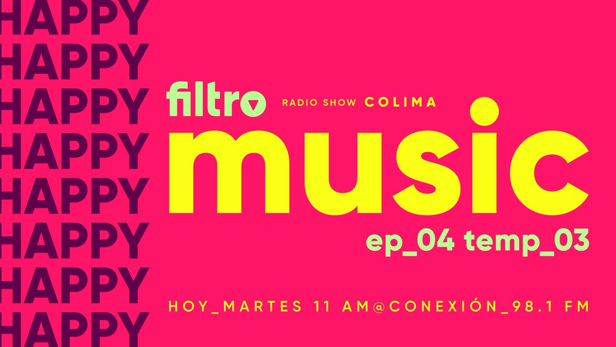 holafiltro's tweet photo. Hoy martes, un nuevo episodio.
El último de la tercera temporada de Filtro Y sin Vicko ósea más ameno 
¡Escúchenlo en Conexión Al Aire @conexion981 !@PilyFrias 
#FILTRO #DemocraciaMusical #Playlist #playlistcurator https://t.co/vbdmsRjRVE