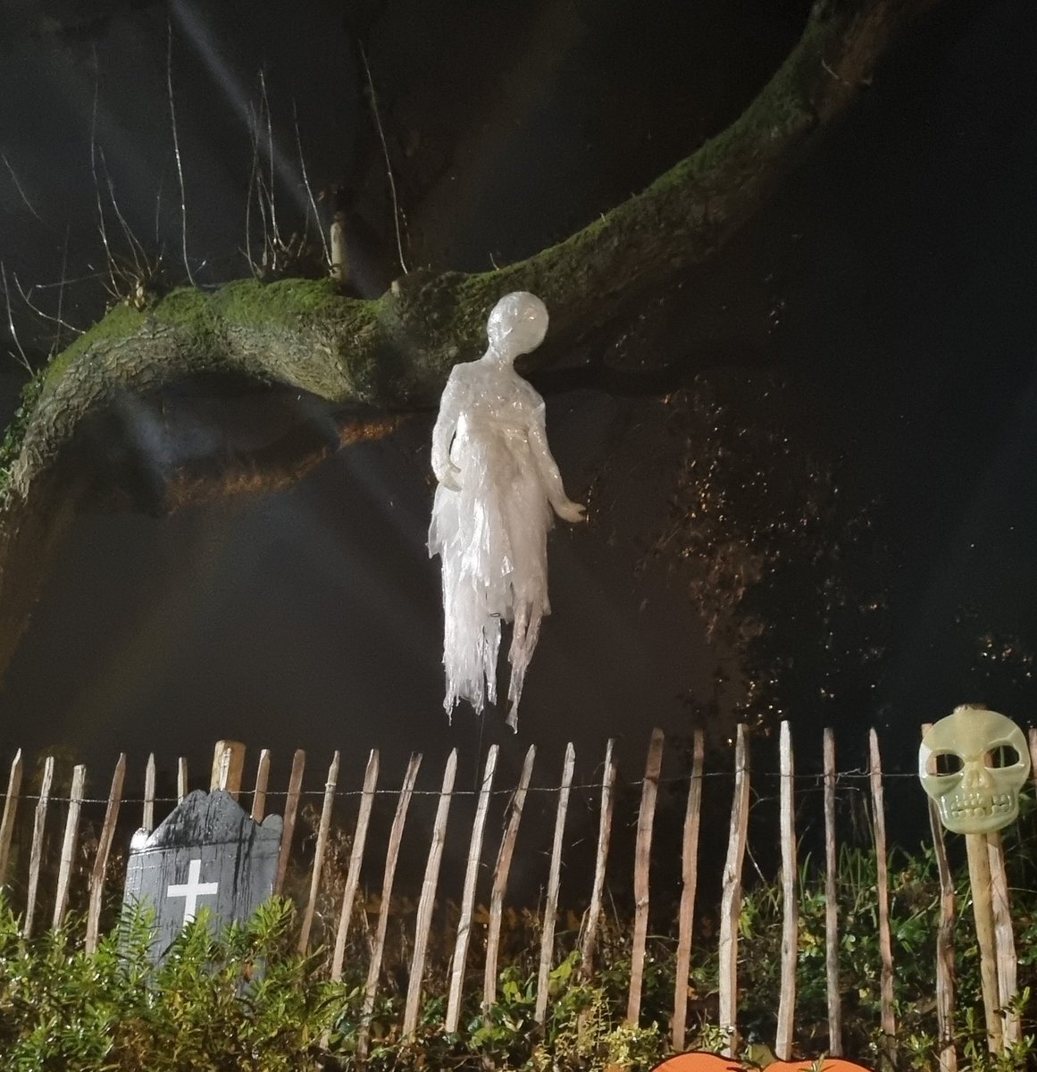 Harriet our resident #Halloween ghost looking erie is the rain last night! #Ambergate #Derbyshire #StationAdopters