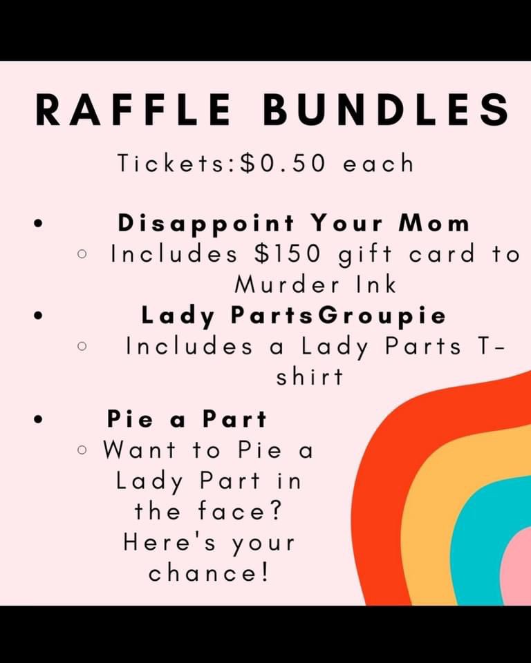 LadyPartsBG's tweet photo. Our WomCom show is this Saturday!!! Come out for Lady Part’s biggest event of the year and support our local women’s shelter the cocoon!! 
We have some awesome performers as well as bundles and prizes donated from local businesses, raffle tickets are just 50 cents each!! https://t.co/cWBCQhXCZN