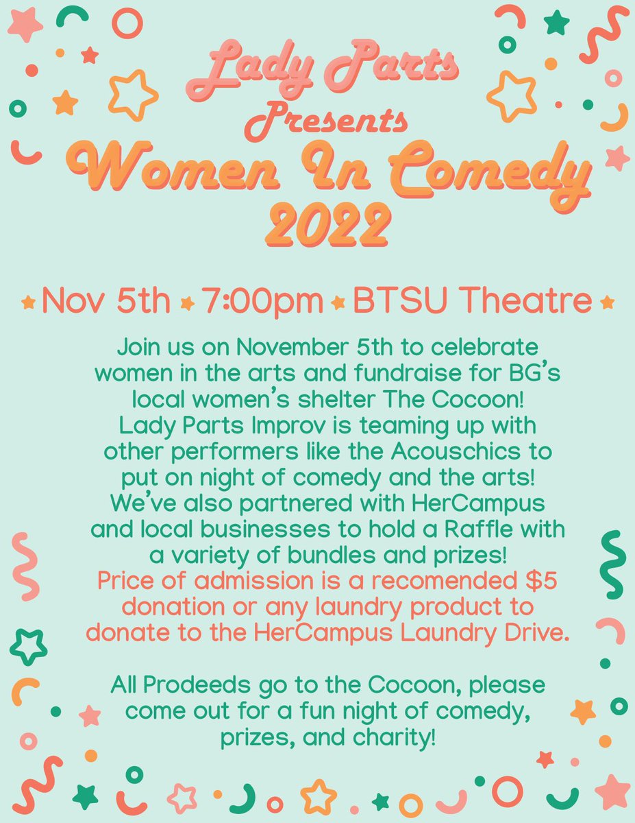 Our WomCom show is this Saturday!!! Come out for Lady Part’s biggest event of the year and support our local women’s shelter the cocoon!! 
We have some awesome performers as well as bundles and prizes donated from local businesses, raffle tickets are just 50 cents each!!