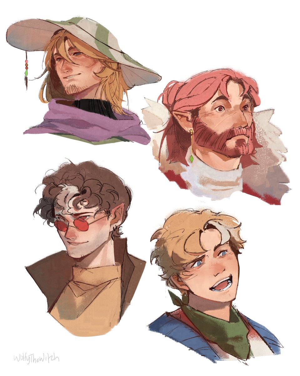 facial hair multiple boys hat beard male focus blonde hair pointy ears  illustration images