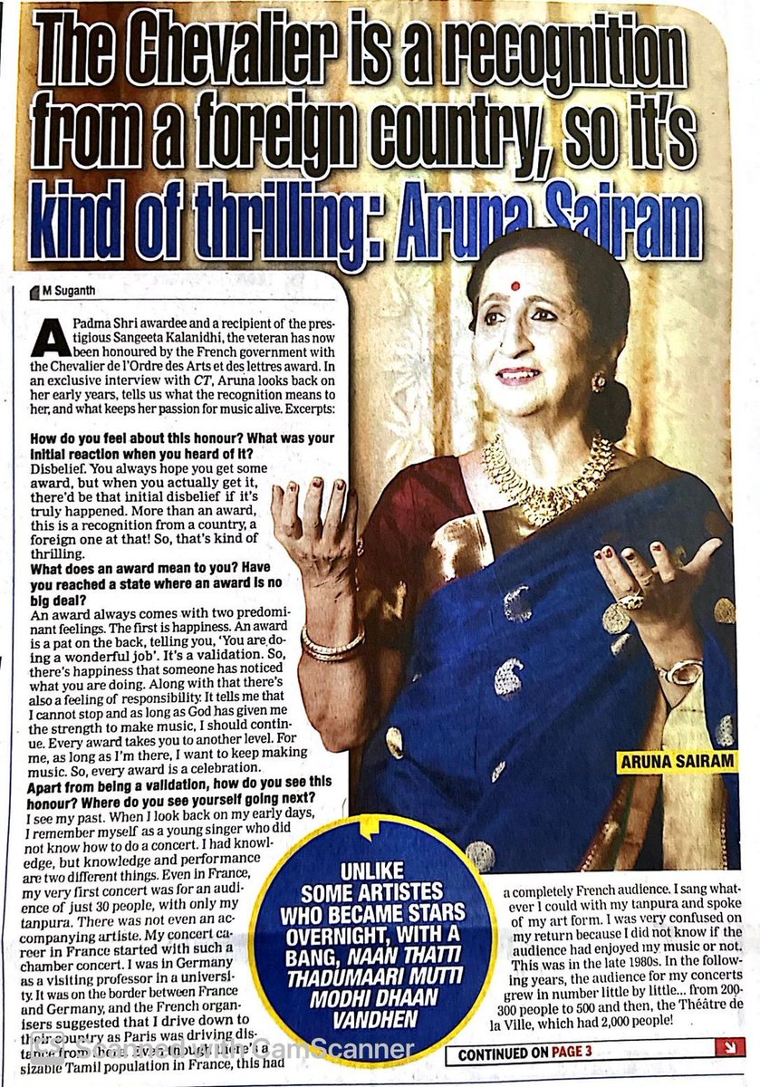 Aruna Sairam (@arunasays) on Twitter photo I feel beyond grateful and honoured to receive the Chevalier de l'Ordre National du Mérite, from the French government. I can’t express in words how overjoyed I was to receive the news from Lise Talbot Barré, the Consul general of France in Pondicherry and Chennai. <a href="/FranceinPondi/">Consulate General of France in Pondicherry</a> I feel beyond grateful and honoured to receive the Chevalier de l'Ordre National du Mérite, from the French government. I can’t express in words how overjoyed I was to receive the news from Lise Talbot Barré, the Consul general of France in Pondicherry and Chennai. <a href="/FranceinPondi/">Consulate General of France in Pondicherry</a>