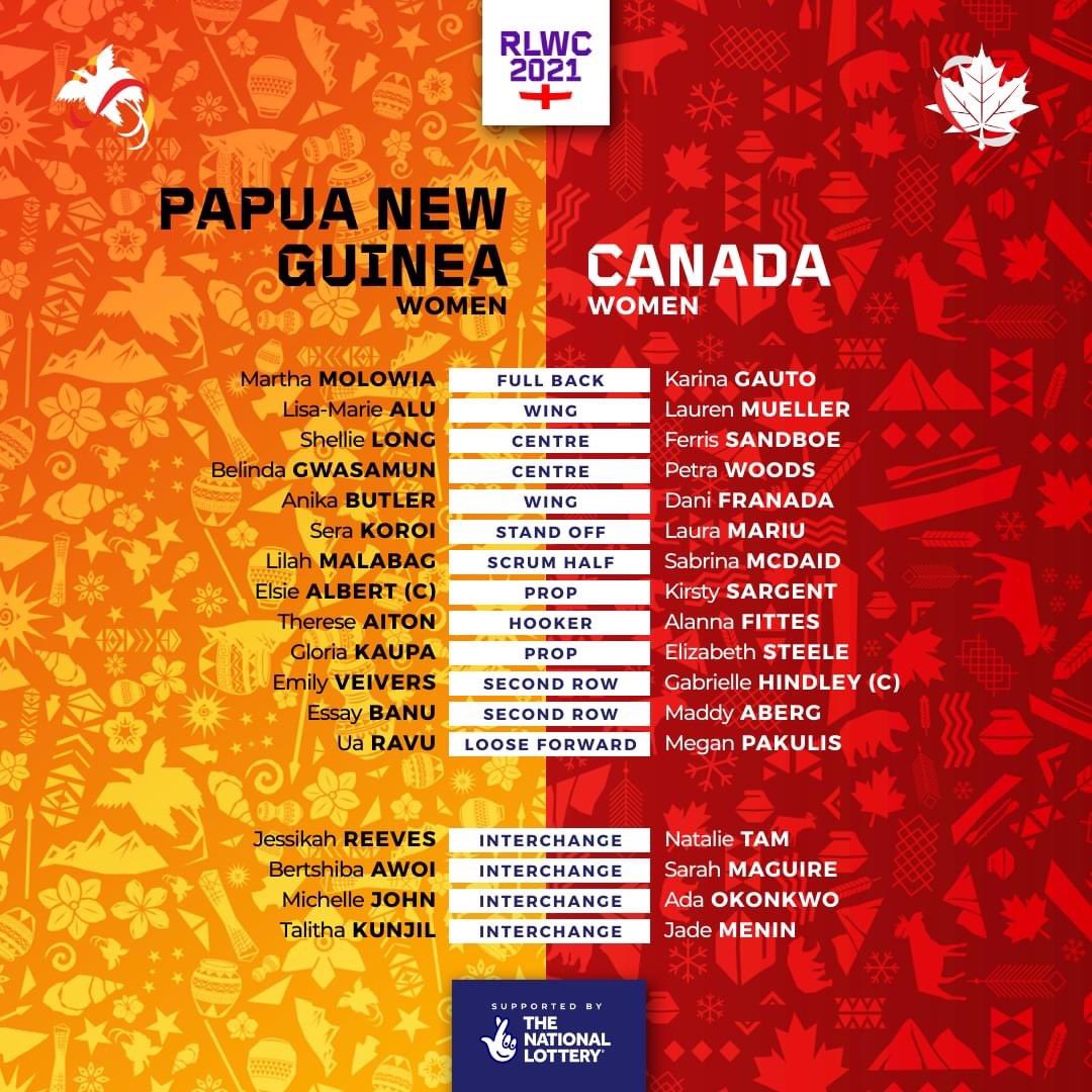 Our confirmed 17-player squad for today’s #RLWC2021 opener. Live on EMTV/FM100 at 3am (PNG) and BBC (UK) at 5pm or follow us on Facebook for updates #YumiPNG 🇵🇬