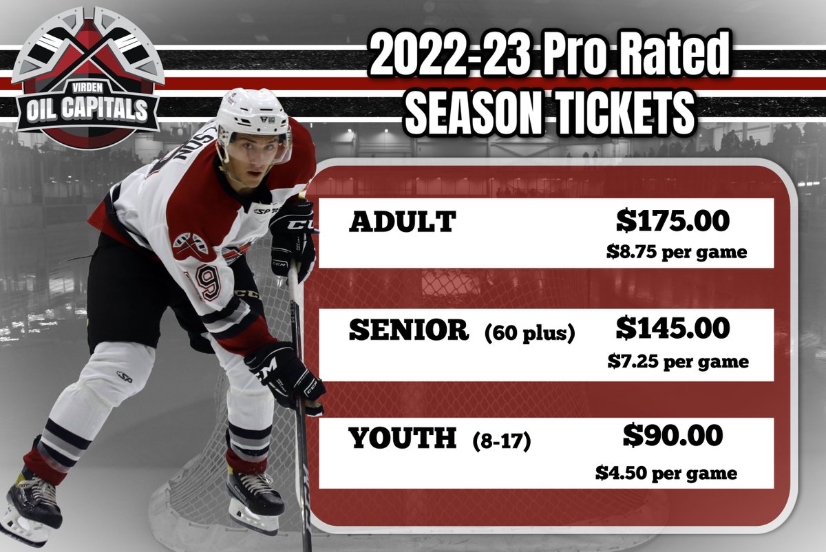 OilCapsHockey's tweet photo. Wishing you bought Oil Capitals Season Tickets???

Well let us help you out! 

Pro-rated Season Tickets...with 20 Home Games left...take in some action!

Call the Oil Capitals Office for information 204.748.4848 or email marketing@oilcapshockey.com

@VirdenTown | @mjhlhockey https://t.co/ZnjRVZw1Nh