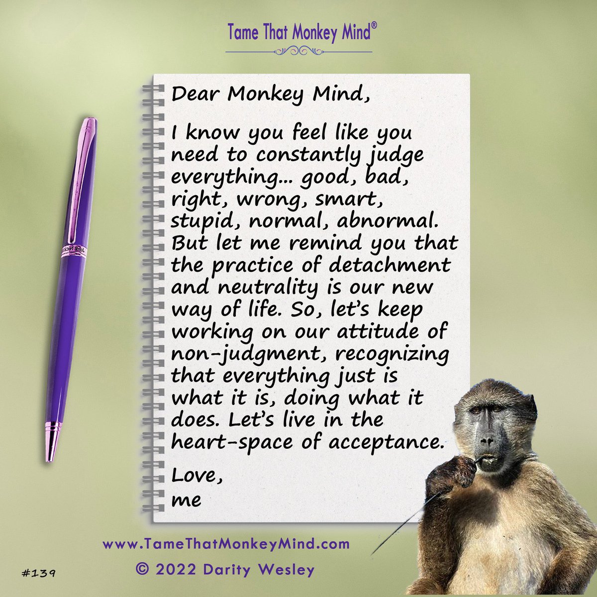 DarityWesley's tweet photo. Here’s the latest post from my Tame That Monkey Mind website https://t.co/6dwta0eTnh. What’s your monkey mind chattering about today? 🐵💖 https://t.co/RDaiGUSrw3