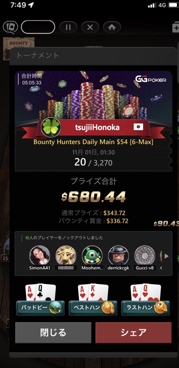最近GGがんばってます🥺💓
いつも一位まで最近いくのに
最後の最後にバットビートくらうのだ😭 https://t.co/Kg0LVKo6AR