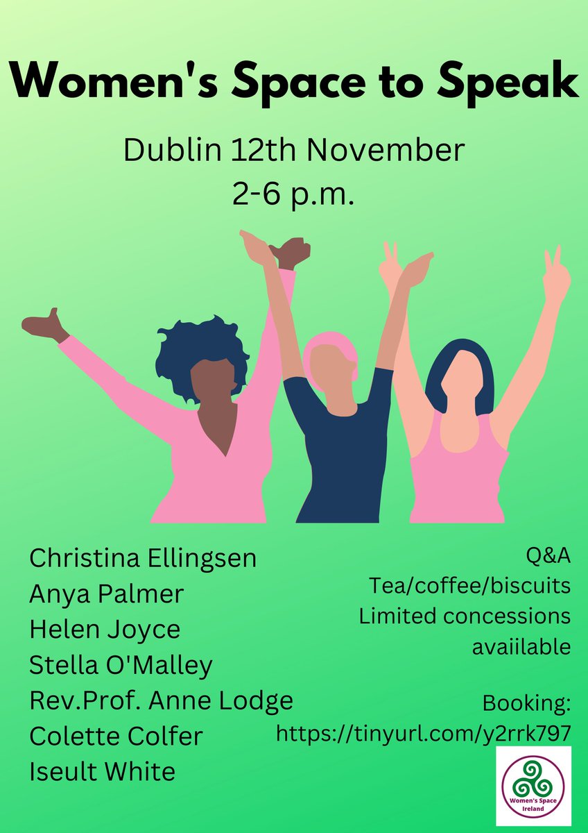 WomensSpaceIre's tweet photo. Women from all over Ireland are meeting on November 12th to discuss the 2022 hate crime bill and the impact of gender identity theory on society. 

https://t.co/RSERhUmEEU for booking and speakers bios.

Come and join us at #WomensSpaceToSpeak https://t.co/SZaBIMReaA